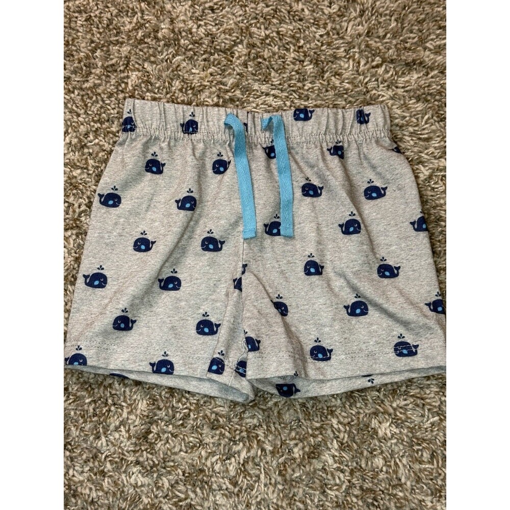Koala Kids Baby Boy Whale Print Pajama Shorts Heather Gray Blue Size 18 Months